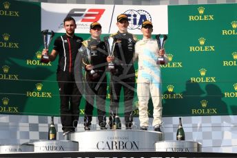World © Octane Photographic Ltd. FIA Formula 3 (F3) – Hungarian GP – Race 1. ART Grand Prix - Christian Lundgaard and Max Fewtrell and HWA Racelab - Jake Hughes. Hungaroring, Budapest, Hungary. Saturday 3rd August 2019.
