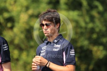 World © Octane Photographic Ltd. Formula 1 – Hungarian GP - Trackwalk. SportPesa Racing Point RP19 – Lance Stroll. Hungaroring, Budapest, Hungary. Thursday 1st August 2019.