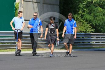 World © Octane Photographic Ltd. FIA Formula 2 (F2) – Hungarian GP - Trackwalk. Carlin - Louis Deletraz and Nobuharu Matsushita. Hungaroring, Budapest, Hungary. Thursday 1st August 2019