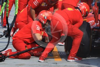 World © Octane Photographic Ltd. Formula 1 – Hungarian GP - Setup. Scuderia Ferrari SF90 pitstop practice. Hungaroring, Budapest, Hungary. Saturday 3rd August 2019.
