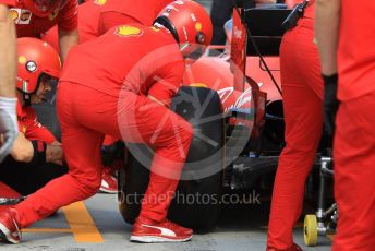 World © Octane Photographic Ltd. Formula 1 – Hungarian GP - Setup. Scuderia Ferrari SF90 pitstop practice. Hungaroring, Budapest, Hungary. Saturday 3rd August 2019.