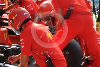 World © Octane Photographic Ltd. Formula 1 – Hungarian GP - Setup. Scuderia Ferrari SF90 pitstop practice. Hungaroring, Budapest, Hungary. Saturday 3rd August 2019.