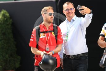 World © Octane Photographic Ltd. Formula 1 – Hungarian GP - Paddock. Scuderia Ferrari SF90 – Sebastian Vettel. Hungaroring, Budapest, Hungary. Saturday 3rd August 2019.