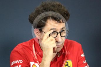 World © Octane Photographic Ltd. Formula 1 - Hungarian GP – Friday FIA Team Press Conference. Mattia Binotto – Team Principal of Scuderia Ferrari. Hungaroring, Budapest, Hungary. Friday 2nd August 2019.