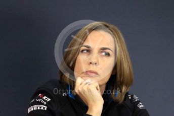 World © Octane Photographic Ltd. Formula 1 - Hungarian GP – Friday FIA Team Press Conference. Claire Williams - Deputy Team Principal of ROKiT Williams Racing. Hungaroring, Budapest, Hungary. Friday 2nd August 2019.