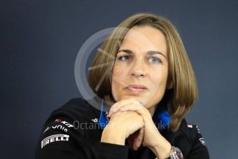 World © Octane Photographic Ltd. Formula 1 - Hungarian GP – Friday FIA Team Press Conference. Claire Williams - Deputy Team Principal of ROKiT Williams Racing. Hungaroring, Budapest, Hungary. Friday 2nd August 2019.