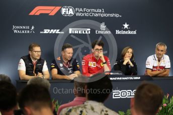 World © Octane Photographic Ltd. Formula 1 - Hungarian GP - Friday FIA Team. Mattia Binotto – Team Principal of Scuderia Ferrari, Beat Zehnder – Team Manager Alfa Romeo Racing, Andreas Seidl, Team Principle at McLaren, Christian Horner - Team Principal of Red Bull Racing and Claire Williams - Deputy Team Principal of ROKiT Williams Racing. Hungaroring, Budapest, Hungary. Friday 2nd August 2019.