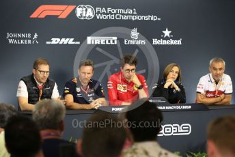 World © Octane Photographic Ltd. Formula 1 - Hungarian GP - Friday FIA Team. Mattia Binotto – Team Principal of Scuderia Ferrari, Beat Zehnder – Team Manager Alfa Romeo Racing, Andreas Seidl, Team Principle at McLaren, Christian Horner - Team Principal of Red Bull Racing and Claire Williams - Deputy Team Principal of ROKiT Williams Racing. Hungaroring, Budapest, Hungary. Friday 2nd August 2019.