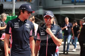 World © Octane Photographic Ltd. Formula 1 – Italian GP - Drivers Parade. SportPesa Racing Point RP19 - Sergio Perez and Lance Stroll. Autodromo Nazionale Monza, Monza, Italy. Sunday 8th September 2019.