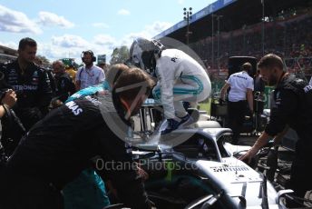 World © Octane Photographic Ltd. Formula 1 – Italian GP - Grid. Mercedes AMG Petronas Motorsport AMG F1 W10 EQ Power+ - Valtteri Bottas. Autodromo Nazionale Monza, Monza, Italy. Sunday 8th September 2019.