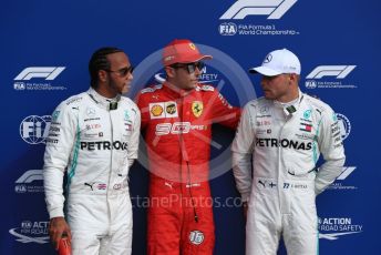World © Octane Photographic Ltd. Formula 1 – Italian GP - Qualifying. Scuderia Ferrari SF90 – Charles Leclerc, Mercedes AMG Petronas Motorsport AMG F1 W10 EQ Power+ - Lewis Hamilton and Valtteri Bottas. Autodromo Nazionale Monza, Monza, Italy. Saturday 7th September 2019.