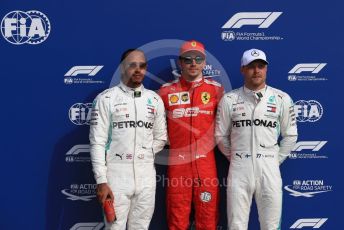 World © Octane Photographic Ltd. Formula 1 – Italian GP - Qualifying. Scuderia Ferrari SF90 – Charles Leclerc, Mercedes AMG Petronas Motorsport AMG F1 W10 EQ Power+ - Lewis Hamilton and Valtteri Bottas. Autodromo Nazionale Monza, Monza, Italy. Saturday 7th September 2019.