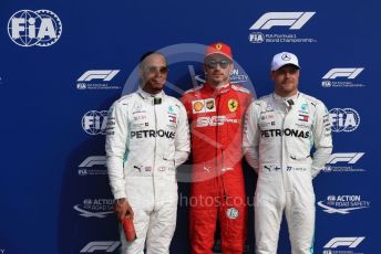 World © Octane Photographic Ltd. Formula 1 – Italian GP - Qualifying. Scuderia Ferrari SF90 – Charles Leclerc, Mercedes AMG Petronas Motorsport AMG F1 W10 EQ Power+ - Lewis Hamilton and Valtteri Bottas.  Autodromo Nazionale Monza, Monza, Italy. Saturday 7th September 2019.