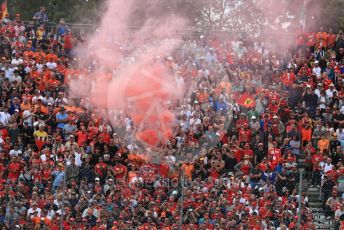 World © Octane Photographic Ltd. Formula 1 – Italian GP - Race. Scuderia Ferrari fans light flares. Autodromo Nazionale Monza, Monza, Italy. Sunday 8th September 2019.