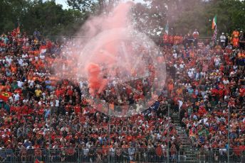 World © Octane Photographic Ltd. Formula 1 – Italian GP - Race. Scuderia Ferrari fans light flares. Autodromo Nazionale Monza, Monza, Italy. Sunday 8th September 2019.