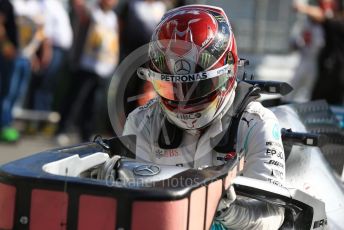 World © Octane Photographic Ltd. Formula 1 – Italian GP - Race Podium. Mercedes AMG Petronas Motorsport AMG F1 W10 EQ Power+ - Lewis Hamilton. Autodromo Nazionale Monza, Monza, Italy. Sunday 8th September 2019.