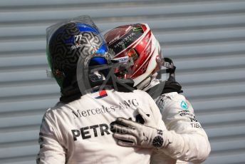 World © Octane Photographic Ltd. Formula 1 – Italian GP - Race. Mercedes AMG Petronas Motorsport AMG F1 W10 EQ Power+ - Valtteri Bottas and Lewis Hamilton. Autodromo Nazionale Monza, Monza, Italy. Sunday 8th September 2019.