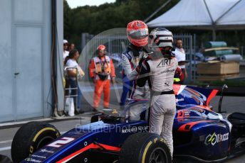 World © Octane Photographic Ltd. Formula 2 – Italian GP - Race 1. Nobuharu Matsushita -  Carlin,  Nyck De Vries - ART Grand Prix. Autodromo Nazionale Monza, Monza, Italy. Saturday 7th September 2019.