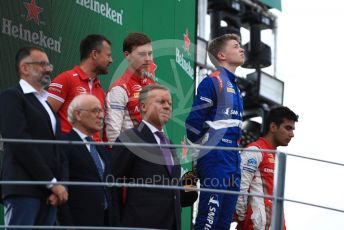 World © Octane Photographic Ltd. Formula 3 – Italian GP - Race 1. Robert Shwartzman - PREMA Racing, Marcus Armstrong - PREMA Racing and Jehan Daruvala - PREMA Racing. Autodromo Nazionale Monza, Monza, Italy. Saturday 7th September 2019.