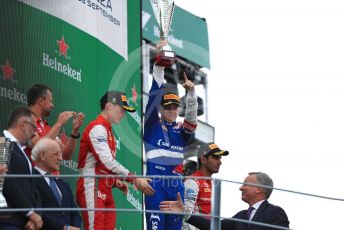 World © Octane Photographic Ltd. Formula 3 – Italian GP - Race 1. Robert Shwartzman - PREMA Racing, Marcus Armstrong - PREMA Racing and Jehan Daruvala - PREMA Racing. Autodromo Nazionale Monza, Monza, Italy. Saturday 7th September 2019.