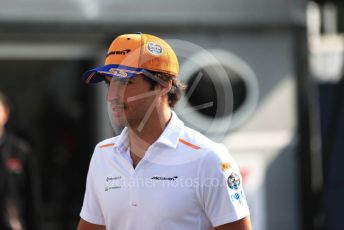 World © Octane Photographic Ltd. Formula 1 – Italian GP - Paddock. McLaren MCL34 – Carlos Sainz. Autodromo Nazionale Monza, Monza, Italy. Saturday 7th September 2019.