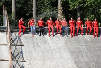 World © Octane Photographic Ltd. Formula 1 – Italian GP - Track walk. Scuderia Ferrari SF90 – Sebastian Vettel sits on old embankment. Autodromo Nazionale Monza, Monza, Italy. Thursday 4th September 2019.