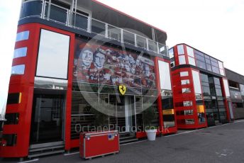 World © Octane Photographic Ltd. Formula 1 – Italian GP - Paddock. Scuderia Ferrari 90 years truck livery. Autodromo Nazionale Monza, Monza, Italy. Thursday 4th September 2019.