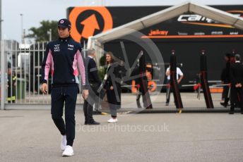 World © Octane Photographic Ltd. Formula 1 – Italian GP - Paddock. SportPesa Racing Point RP19 – Lance Stroll. Autodromo Nazionale Monza, Monza, Italy. Friday 6th September 2019.