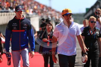 World © Octane Photographic Ltd. Formula 1 – Japanese GP - Drivers’ Parade. McLaren MCL34 – Carlos Sainz and Scuderia Toro Rosso STR14 – Daniil Kvyat. Suzuka Circuit, Suzuka, Japan. Sunday 13th October 2019.