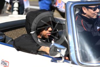 World © Octane Photographic Ltd. Formula 1 – Japanese GP - Drivers’ Parade. Mercedes AMG Petronas Motorsport AMG F1 W10 EQ Power+ - Lewis Hamilton. Suzuka Circuit, Suzuka, Japan. Sunday 13th October 2019.