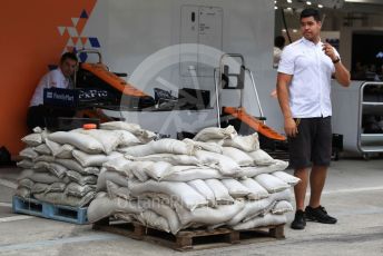 World © Octane Photographic Ltd. Formula 1 – Japanese GP - Evening teardown and Typhoon Hagibis preparations. McLaren. Suzuka Circuit, Suzuka, Japan. Friday 11th October 2019.