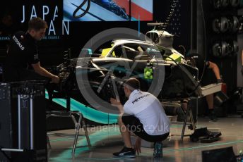 World © Octane Photographic Ltd. Formula 1 – Japanese GP - Evening teardown and Typhoon Hagibis preparations. Mercedes AMG Petronas Motorsport AMG F1 W10 EQ Power+ - Lewis Hamilton. Suzuka Circuit, Suzuka, Japan. Friday 11th October 2019.