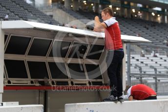 World © Octane Photographic Ltd. Formula 1 – Japanese GP - Evening teardown and Typhoon Hagibis preparations. Alfa Romeo Racing. Suzuka Circuit, Suzuka, Japan. Friday 11th October 2019.