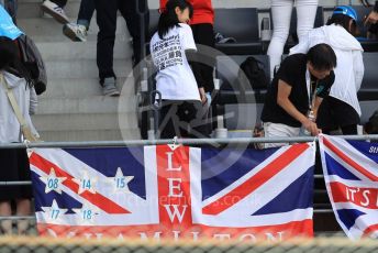 World © Octane Photographic Ltd. Formula 1 – Japanese GP - Paddock. Scuderia Fans in the grandstand. Suzuka Circuit, Suzuka, Japan. Thursday 10th October 2019.