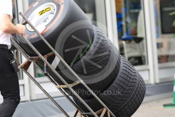 World © Octane Photographic Ltd. Formula 1 – Japanese GP - Paddock. Pirelli dry, intermediate and full wet tyres. Suzuka Circuit, Suzuka, Japan. Thursday 10th October 2019.