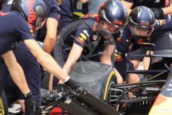World © Octane Photographic Ltd. Formula 1 – Japanese GP - Paddock. Aston Martin Red Bull Racing RB15 pit stop practice. Suzuka Circuit, Suzuka, Japan. Thursday 10th October 2019.