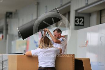 World © Octane Photographic Ltd. Formula 1 – Japanese GP - Paddock. McLaren unpacking new parts. Suzuka Circuit, Suzuka, Japan. Thursday 10th October 2019.