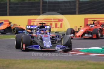 World © Octane Photographic Ltd. Formula 1 – Japanese GP - Practice 1. Scuderia Toro Rosso STR14 – Daniil Kvyat and McLaren MCL34 – Lando Norris, Scuderia Ferrari SF90 – Sebastian Vettel. Suzuka Circuit, Suzuka, Japan. Friday 11th October 2019.