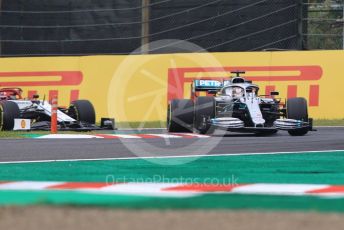 World © Octane Photographic Ltd. Formula 1 – Japanese GP - Practice 1. Mercedes AMG Petronas Motorsport AMG F1 W10 EQ Power+ - Lewis Hamilton  and Alfa Romeo Racing C38 – Kimi Raikkonen. Suzuka Circuit, Suzuka, Japan. Friday 11th October 2019.