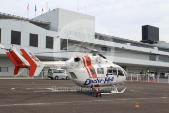 World © Octane Photographic Ltd. Formula 1 – Japanese GP - Practice 1. MBB-Kawasaki BK117C-2 J6923 Medical Helicopter. Suzuka Circuit, Suzuka, Japan. Friday 11th October 2019.