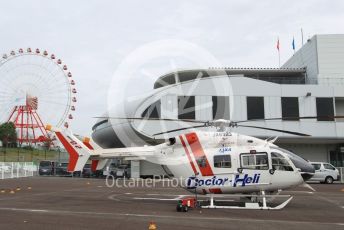 World © Octane Photographic Ltd. Formula 1 – Japanese GP - Practice 1. MBB-Kawasaki BK117C-2 J6923 Medical Helicopter. Suzuka Circuit, Suzuka, Japan. Friday 11th October 2019.
