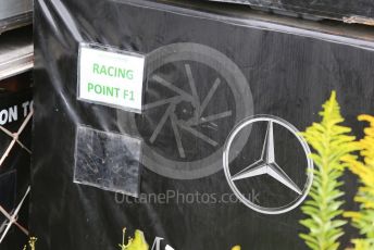 World © Octane Photographic Ltd. Formula 1 – Japanese GP - Practice 2. SportPesa Racing Point shipping container. Suzuka Circuit, Suzuka, Japan. Friday 11th October 2019.