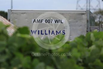 World © Octane Photographic Ltd. Formula 1 – Japanese GP - Practice 2. ROKiT Williams Racing shipping container. Suzuka Circuit, Suzuka, Japan. Friday 11th October 2019.