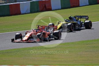 World © Octane Photographic Ltd. Formula 1 – Japanese GP - Qualifying. Scuderia Ferrari SF90 – Sebastian Vettel and Renault Sport F1 Team RS19 – Nico Hulkenberg. Suzuka Circuit, Suzuka, Japan. Sunday 13th October 2019.