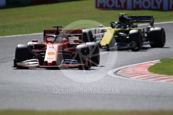 World © Octane Photographic Ltd. Formula 1 – Japanese GP - Qualifying. Scuderia Ferrari SF90 – Sebastian Vettel and Renault Sport F1 Team RS19 – Nico Hulkenberg. Suzuka Circuit, Suzuka, Japan. Sunday 13th October 2019.