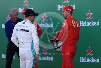 World © Octane Photographic Ltd. Formula 1 – Japanese GP - Qualifying. Scuderia Ferrari SF90 – Sebastian Vettel and Mercedes AMG Petronas Motorsport AMG F1 W10 EQ Power+ - Valtteri Bottas. Suzuka Circuit, Suzuka, Japan. Sunday 13th October 2019.
