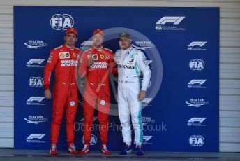 World © Octane Photographic Ltd. Formula 1 – Japanese GP - Qualifying. Scuderia Ferrari SF90 – Sebastian Vettel and Charles Leclerc and Mercedes AMG Petronas Motorsport AMG F1 W10 EQ Power+ - Valtteri Bottas. Suzuka Circuit, Suzuka, Japan. Sunday 13th October 2019.