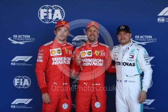 World © Octane Photographic Ltd. Formula 1 – Japanese GP - Qualifying. Scuderia Ferrari SF90 – Sebastian Vettel and Charles Leclerc and Mercedes AMG Petronas Motorsport AMG F1 W10 EQ Power+ - Valtteri Bottas. Suzuka Circuit, Suzuka, Japan. Sunday 13th October 2019.