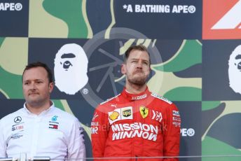 World © Octane Photographic Ltd. Formula 1 – Japanese GP - Podium. Mercedes AMG Petronas Motorsport AMG F1 W10 EQ Power+ Chief Aerodynamicist, Scuderia Ferrari SF90 – Sebastian Vettel. Suzuka Circuit, Suzuka, Japan. Sunday 13th October 2019.