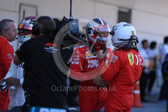 World © Octane Photographic Ltd. Formula 1 – Japanese GP - Parc Ferme. Scuderia Ferrari SF90 – Sebastian Vettel and Charles Leclerc. Suzuka Circuit, Suzuka, Japan. Sunday 13th October 2019.